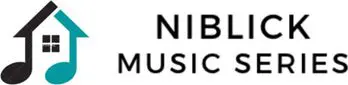 A black and white image of the nibel music logo.